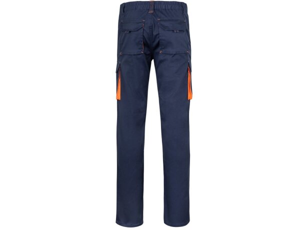 Pantalón elástico bicolor fides con seis bolsillos funcionales Azul marino/Naranja detalle 54