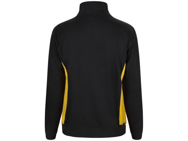 Sudadera de rizo bicolor Svarog cuello alto media cremallera Negro/Amarillo detalle 42