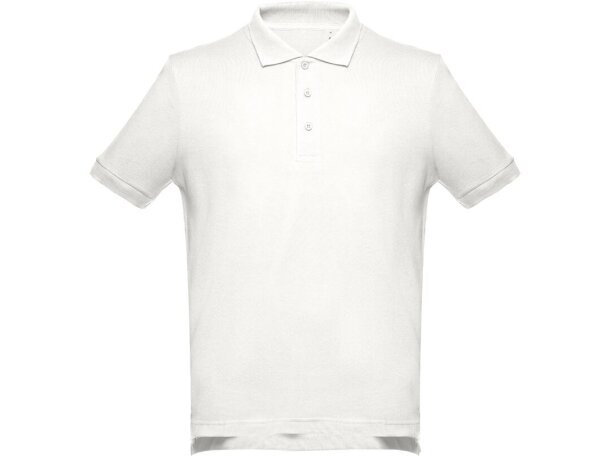 Polo Adam de algodón piqué cardado con cuello canalé Blanco pastel detalle 47