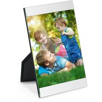 Portafotos 100x121 mm cromado satinado personalizado