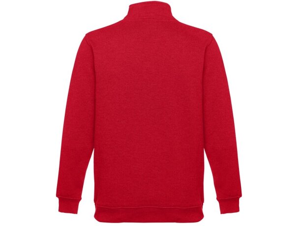 Sudadera Budapest unisex con cremallera y cinturilla canalé Rojo detalle 17