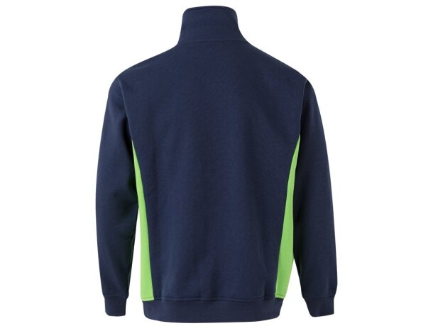 Sudadera de rizo bicolor Svarog cuello alto media cremallera Azul marino/Verde detalle 14