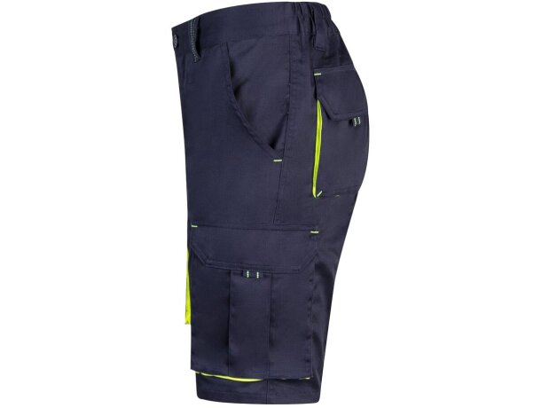 Bermudas Hemera bicolor multibolsillos con cinturilla elástica Azul marino/Amarillo detalle 27