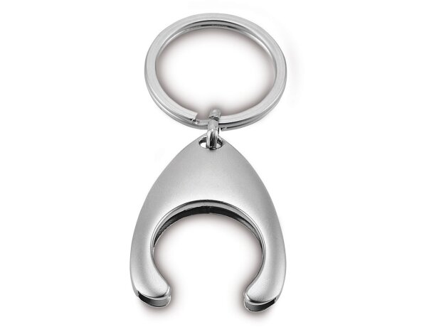 Llavero moneda carro metal en caja Hi!dea Cromado satinado detalle 2