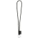 Set lanyard nautic long con anilla de 32 mm en poliamida Negro/Amarillo