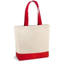 Bolsa de algodón publicitaria lona 280g/m² bolsillo azul rojo