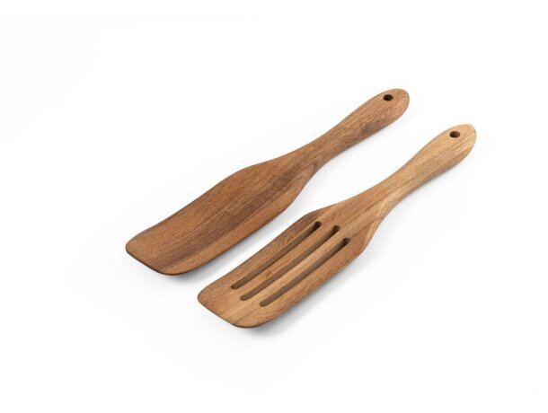 Juego de cubiertos batali en madera de acacia certificada fsc Natural oscuro detalle 6