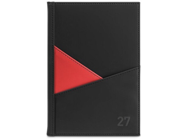 Agenda Ibsen A5 en pu con páginas fsc certificadas y bolsillos Rojo detalle 6