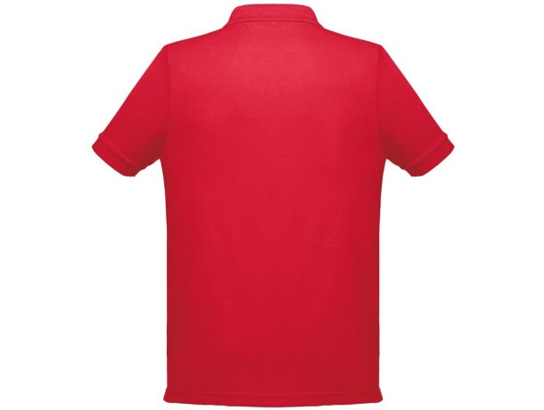 Polo berlin piqué de hombre con cuello y mangas en canalé Rojo detalle 20