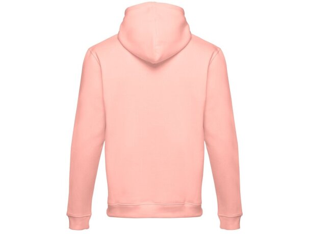Sudadera Moscow unisex con capucha, bolsillo marsupial y cordones Salmón detalle 7