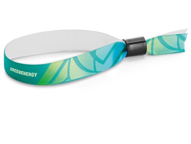 Pulsera Lanyard Mendoza poliéster blanco cierre antisabotaje detalle 1