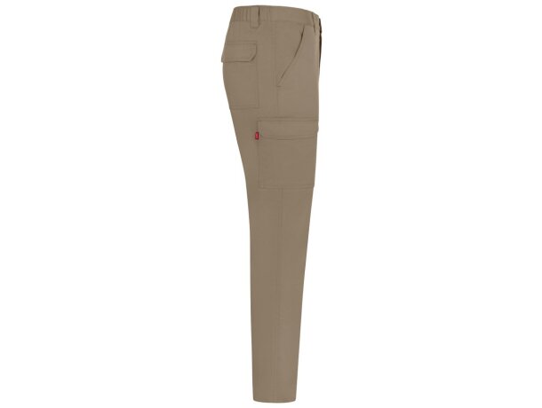 Pantalón de sarga multibolsillos Hermes con cintura elástica Natural claro detalle 4