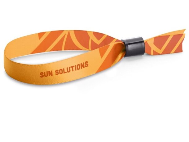 Pulsera Hobart poliéster sublimable cierre antisabotaje blanca detalle 1