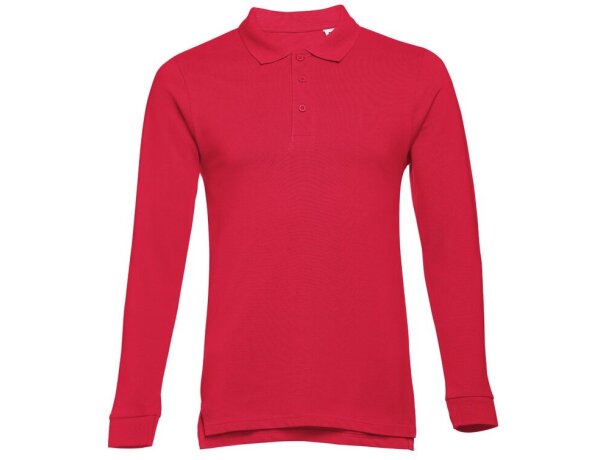 Polo Bern de manga larga en algodón 210 g/m² para hombre Rojo detalle 25