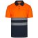 Polo fortuna alta visibilidad con bandas reflectantes Azul marino/Naranja