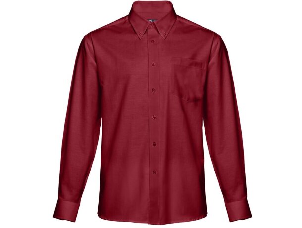 Camisa Thc Tokyo oxford para hombre Burdeos detalle 5