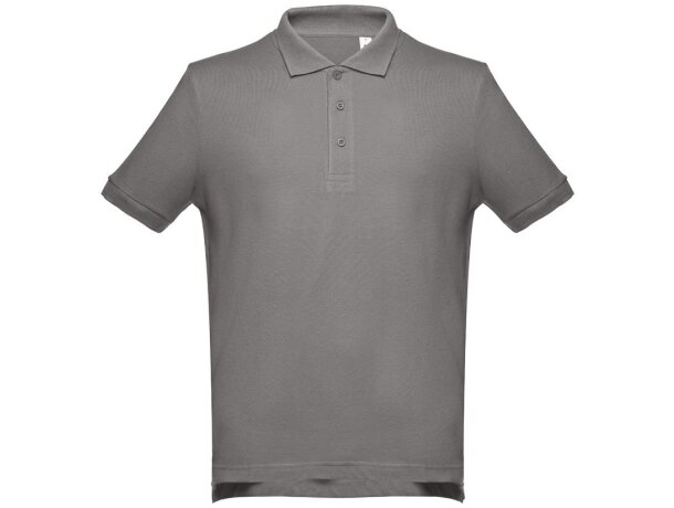 Polo Adam de algodón piqué cardado con cuello canalé Gris detalle 60