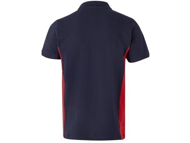 Polo piqué bicolor Supay manga corta con cuello en canalé Azul marino/Rojo detalle 16