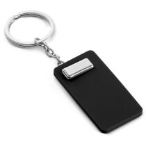 Llavero rectangular pvc negro barato