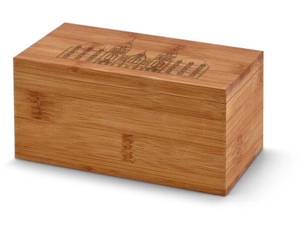 Caja Burdock de madera para 20 infusioes Natural detalle 1