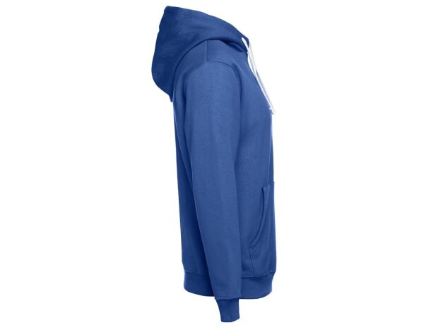 Sudadera Moscow unisex con capucha, bolsillo marsupial y cordones Azul royal detalle 24