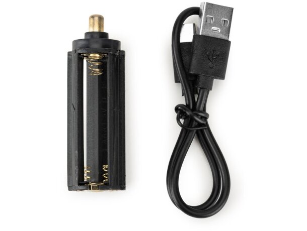 Linterna recargable Yvian en aluminio reciclado 100% Negro detalle 5