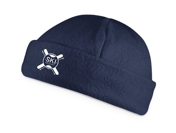 Gorro polar con dobladillo azul