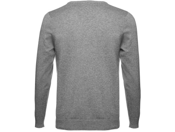 Jersey cuello en v milan con puños en canalé Gris matizado detalle 3