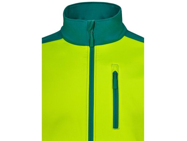 Chaqueta soft shell bicolor hestia large alta visibilidad Verde/Amarillo detalle 8