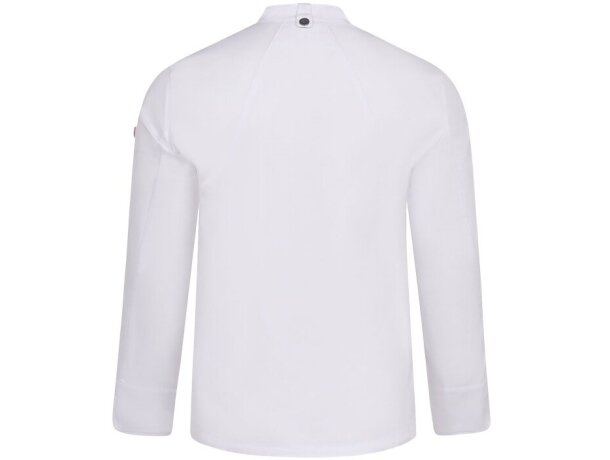Chaqueta de cocina Agni unisex tejido COOLMAX transpirable Blanco detalle 2