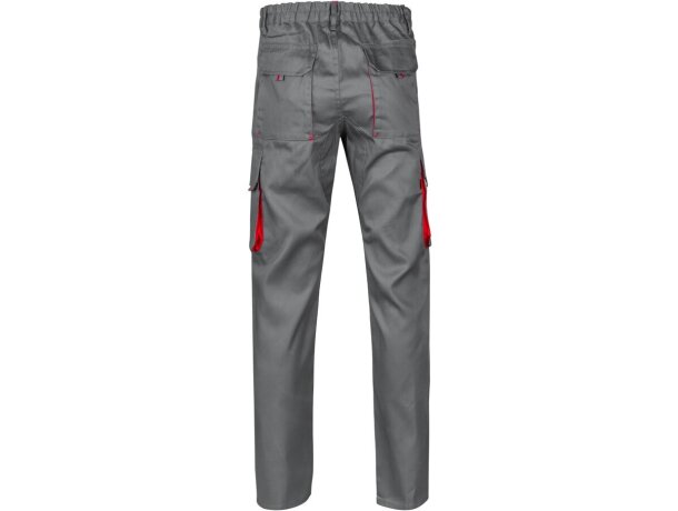 Pantalón de sarga multibolsillos bicolor VL Hypnos Gris/Rojo detalle 16
