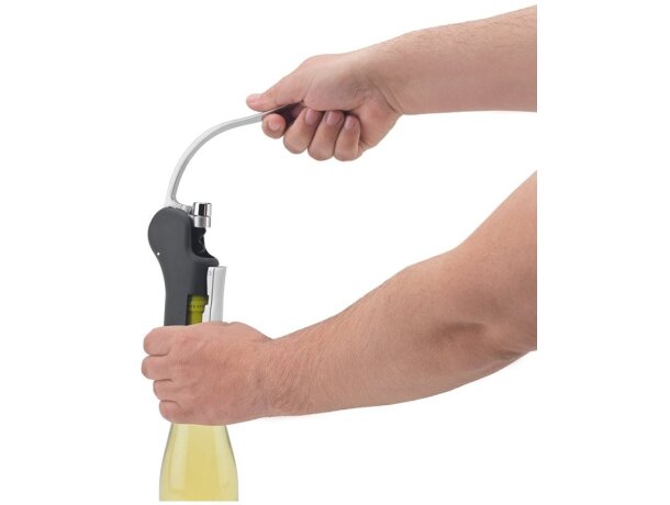 Sacacorchos Lagrein de ABS y zinc con palanca automática Negro detalle 4