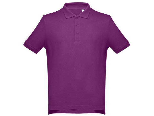 Polo Adam de algodón piqué cardado con cuello canalé Morado detalle 29