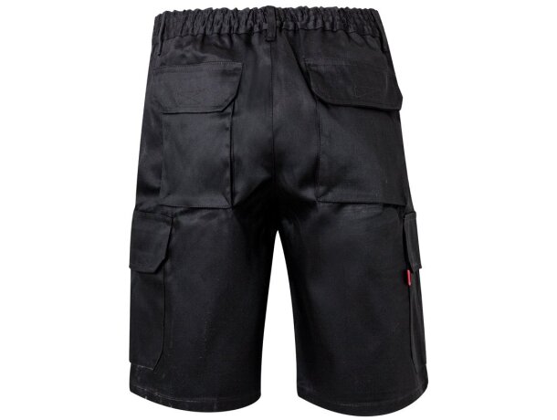 Bermudas Chione multibolsillos en sarga con cinturilla elástica Negro detalle 32