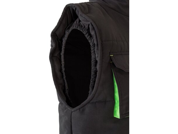Chaleco acolchado bicolor multibolsillos unisex VL Nergal Negro/Verde detalle 15