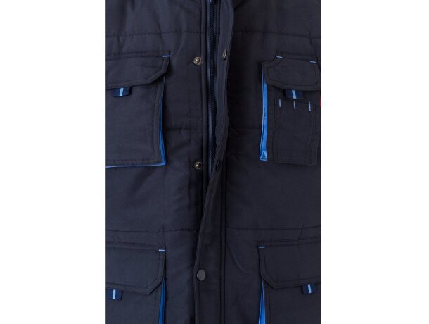 Chaleco acolchado bicolor multibolsillos unisex VL Nergal Azul marino/Azul claro detalle 9