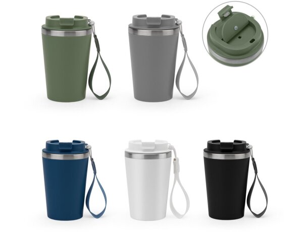 Vaso térmico Spitz de acero inoxidable reciclado con acabado mate detalle 1