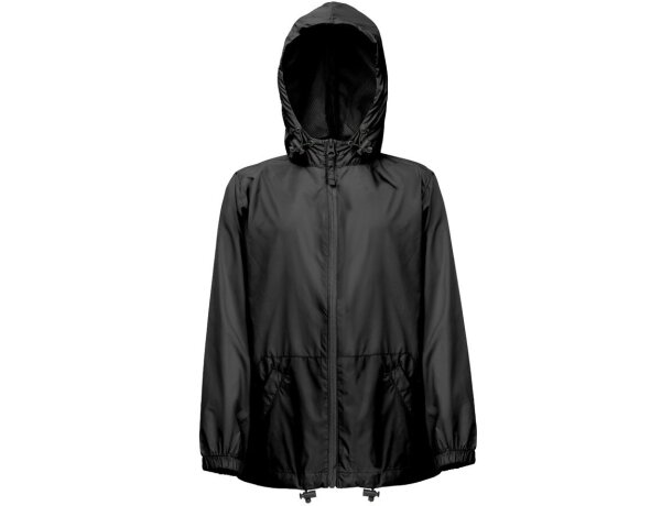 Cortavientos infantil THC Dubliners Kids con capucha impermeable Negro detalle 20