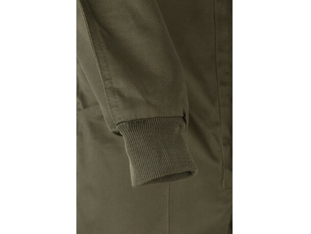 Mono de sarga yama con cremallera doble cursor y bolsillos Verde militar detalle 10
