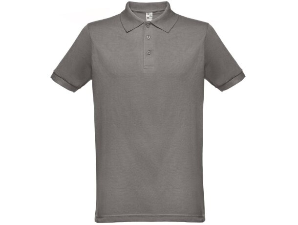 Polo berlin piqué de hombre con cuello y mangas en canalé Gris detalle 17