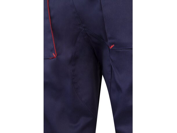 Pantalón de sarga multibolsillos bicolor VL Hypnos Azul marino/Rojo detalle 45