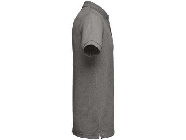 Polo berlin piqué de hombre con cuello y mangas en canalé Gris detalle 19