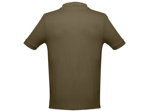 Polo Adam de algodón piqué cardado con cuello canalé Verde militar detalle 27