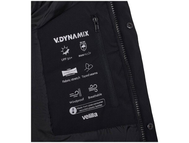 Chaqueta acolchada VL Nyx reciclada repelente al agua unisex Negro detalle 26