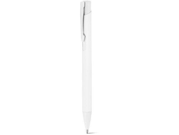 Bolígrafo Clint de aluminio reciclado con acabado de goma Blanco detalle 13