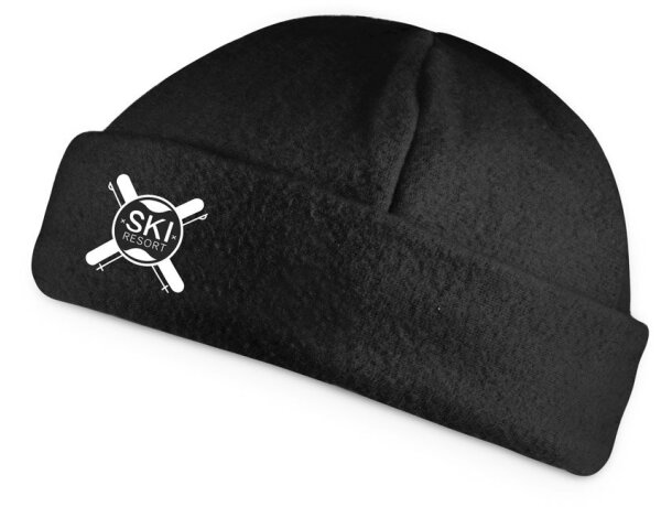 Gorro Tory polar con dobladillo Negro detalle 1