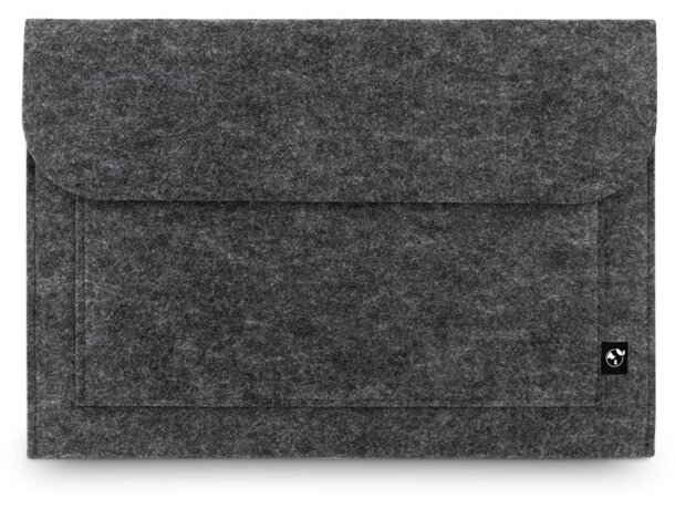 Funda Felpy Sleeve para portátil de fieltro reciclado 100% rPET Gris oscuro detalle 3