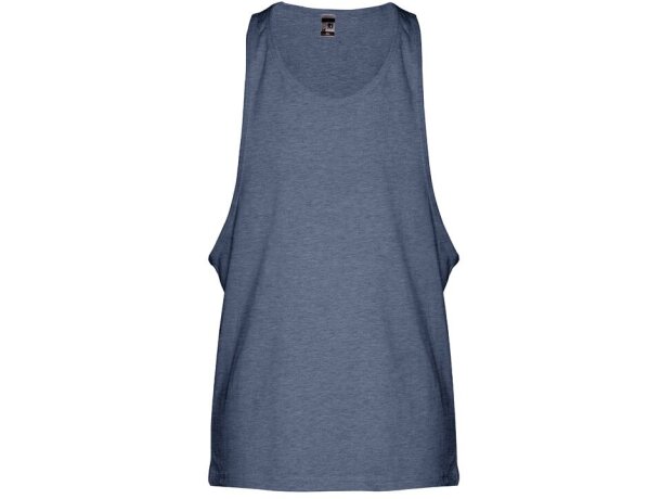 Camiseta sin mangas Ibiza de algodón cardado 140 g/m² Azul matizado detalle 8