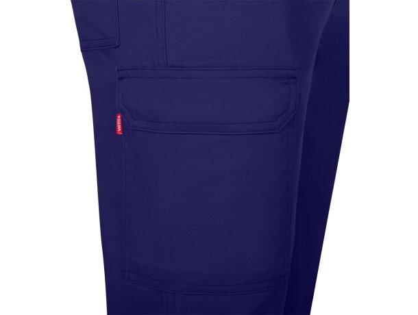 Pantalón de sarga multibolsillos Hermes con cintura elástica Azul royal detalle 34