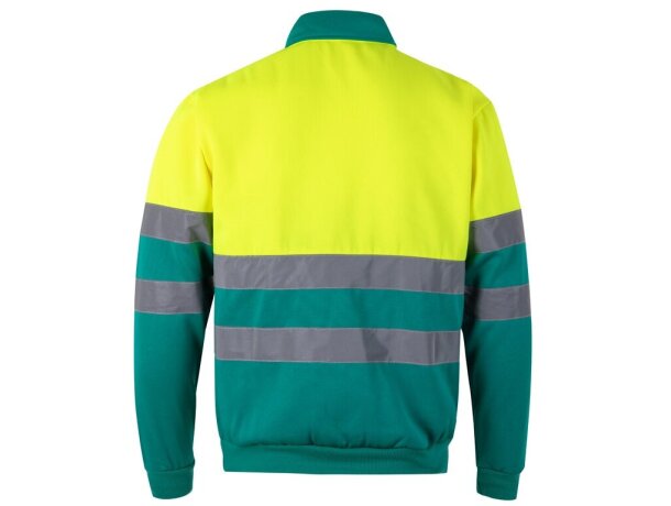 Sudadera alta visibilidad Thor Large bicolor polar reflectante Verde/Amarillo detalle 7